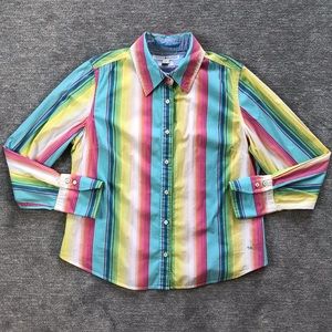 Tommy Hilfiger Stretch Striped Buttondown Blouse